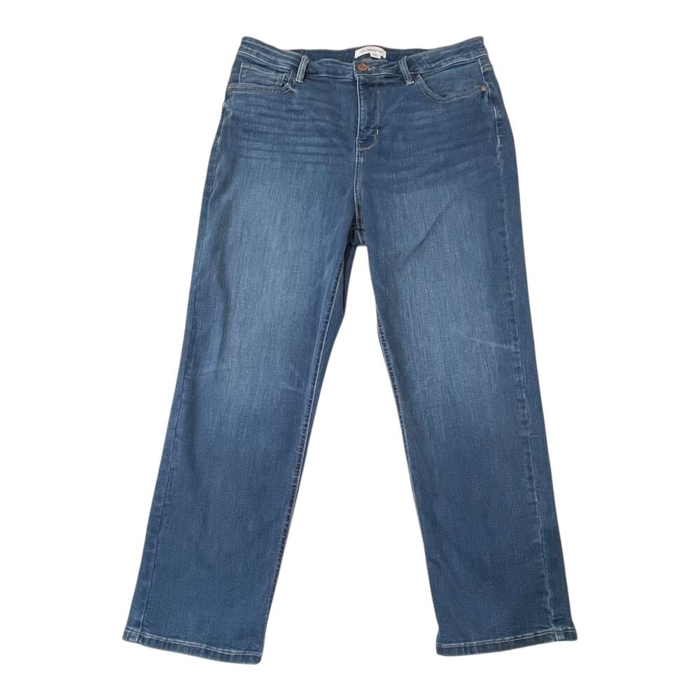 Liz Claiborne Lana Straight Leg Jeans Womens 14 Medium Wash Stretch Denim